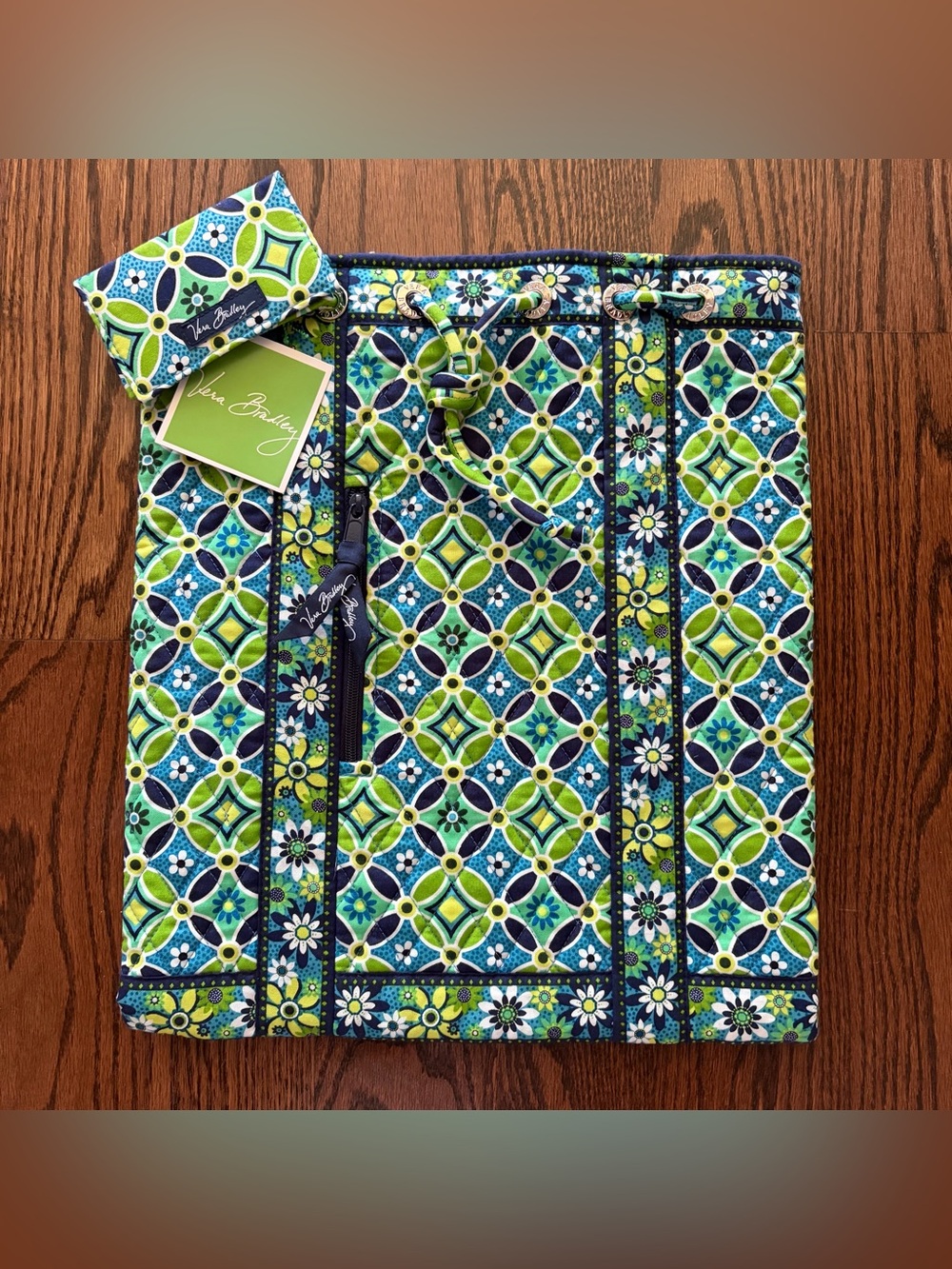 Vera Bradley Drawstring Backpack and Card Holder Set
